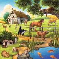 Bild von Puzzle - Wald-/Zoo-/Haustiere   3x 49 Teile