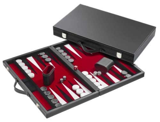 Bild von Backgammon rot - medium - Kunstleder