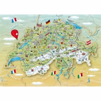 Bild von Puzzle «Schweizer Karte» 1000 Teile (Carte Media)