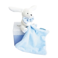 Bild von Hase mit Schmusetuch,himmelblau 10cm