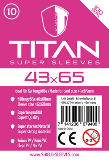 Bild von Shield Titan 10 - 100 Super Sleeves für Kartengrösse 43 x 65 mm