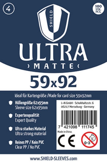 Bild von Shield Ultra Matte 4 - 100 Super Sleeves für Kartengrösse 59 x 92 mm