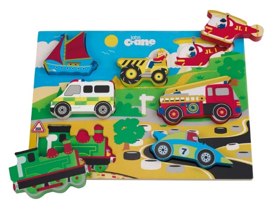 Bild von Puzzle mit Fahrzeugen - Holz