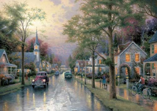 Bild von Morgen in der kleinen Stadt 1000 Teile (Thomas Kinkade)