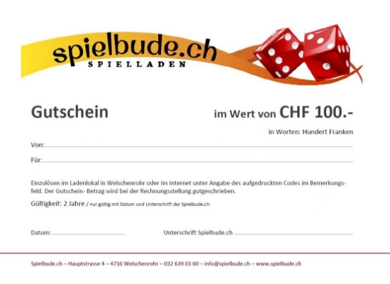 Bild von Spielbude Gutschein 100.-