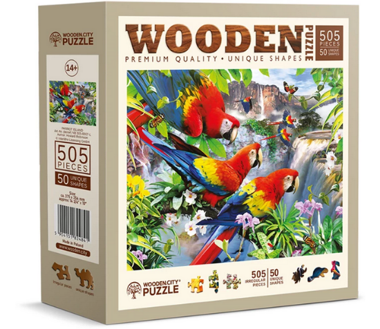 Bild von Puzzle Holz L Parrot Island 505 Teile